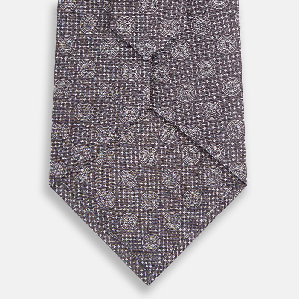 Ash Medallion Printed Silk Tie