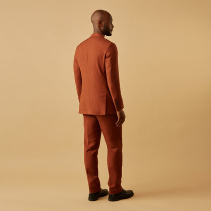 Rust Linen-Wool-Silk Bertie Blazer Image 7