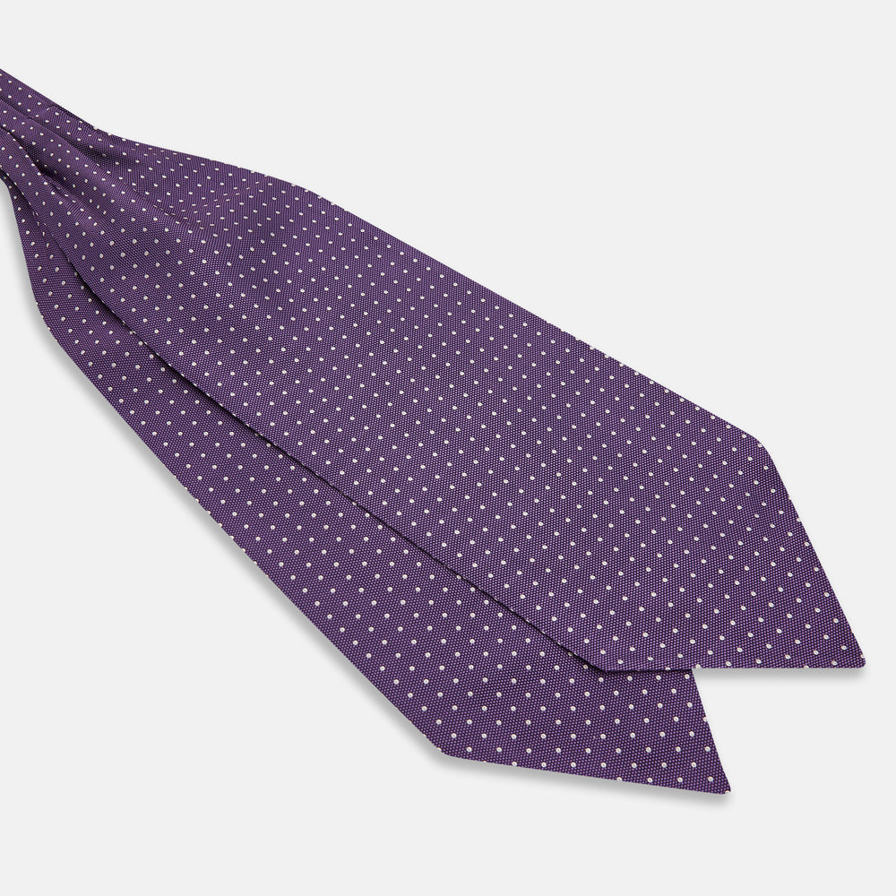Lilac and Purple Micro Dot Silk Cravat