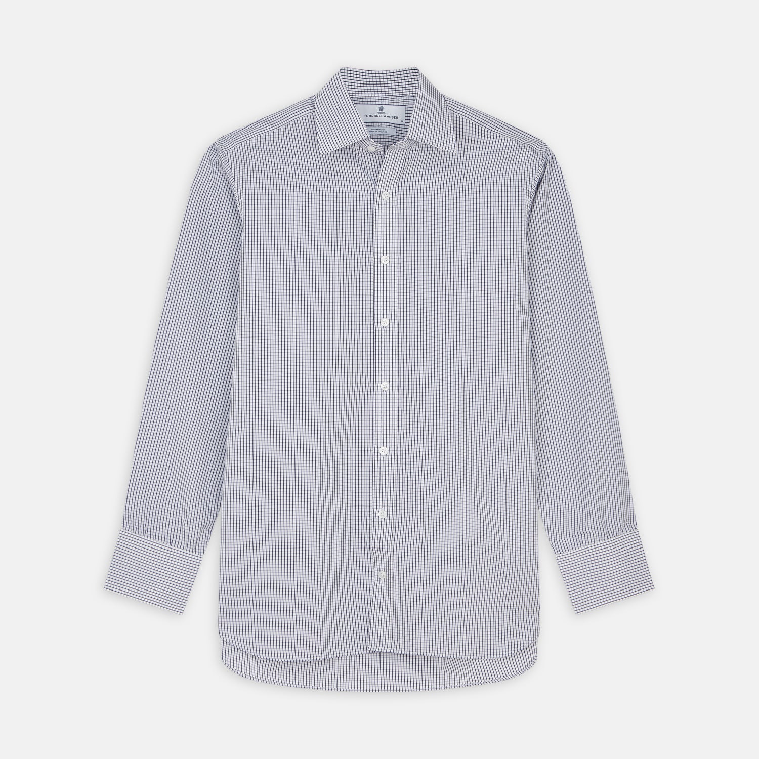 Navy Check Cotton Regular Fit Mayfair Shirt