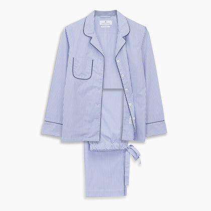 Women's Harriet Blue Bengal Stripe Pyjama Set Image 8