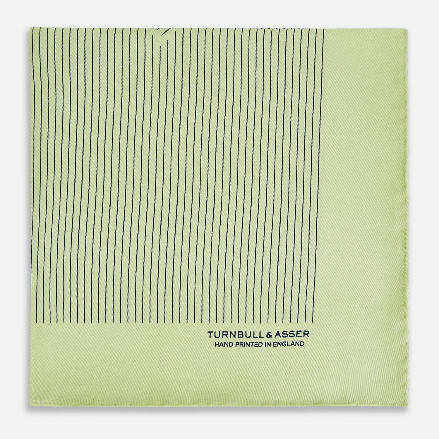 View 4 of product Melon Green Stripe Silk Pocket Square