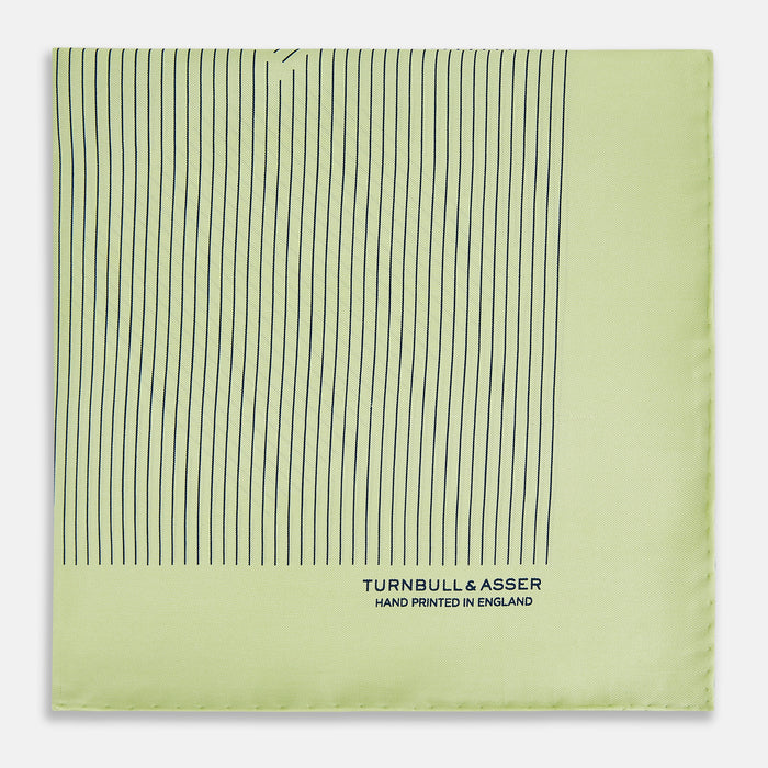 Melon Green Stripe Silk Pocket Square Image 3