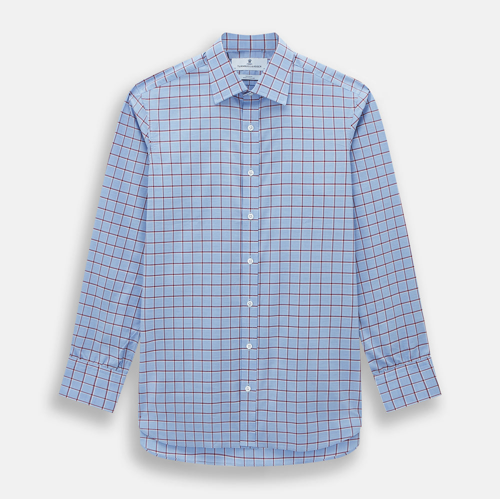 Blue and Burgundy Windowpane Mayfair Shirt