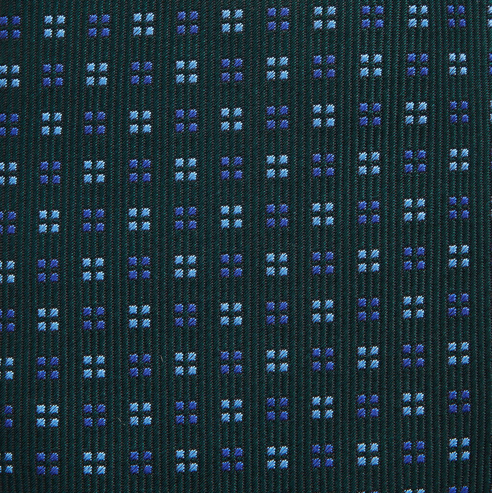 MINI SQUARE SPOT FOREST GREEN BLUE TIE