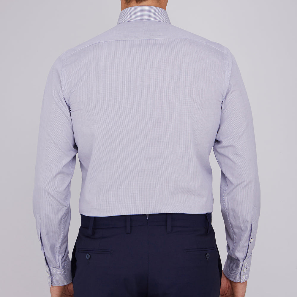 Slim Fit Blue Checked Shirt