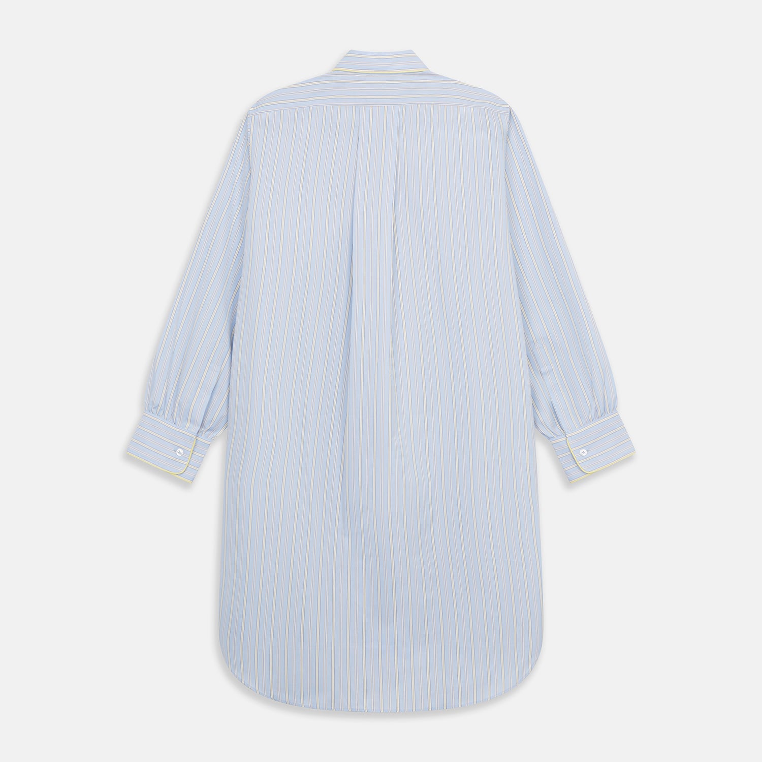 View 5 of product Blue and Yellow Stripe Poplin Cotton Nightshirt