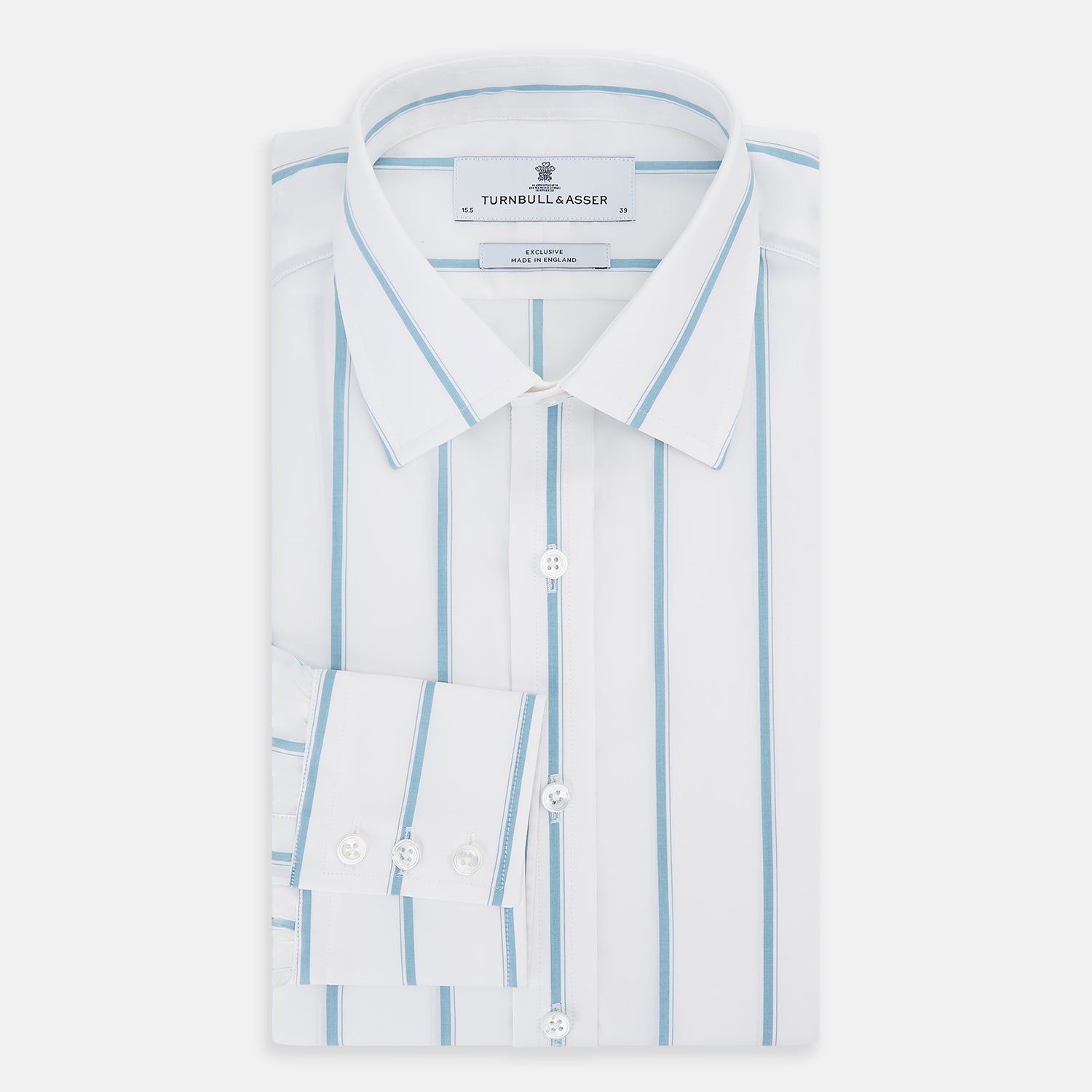 View 5 of product Turquoise Track Stripe Mayfair Shirt