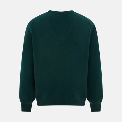 Forest Green Cashmere V-neck Jumper Image 2