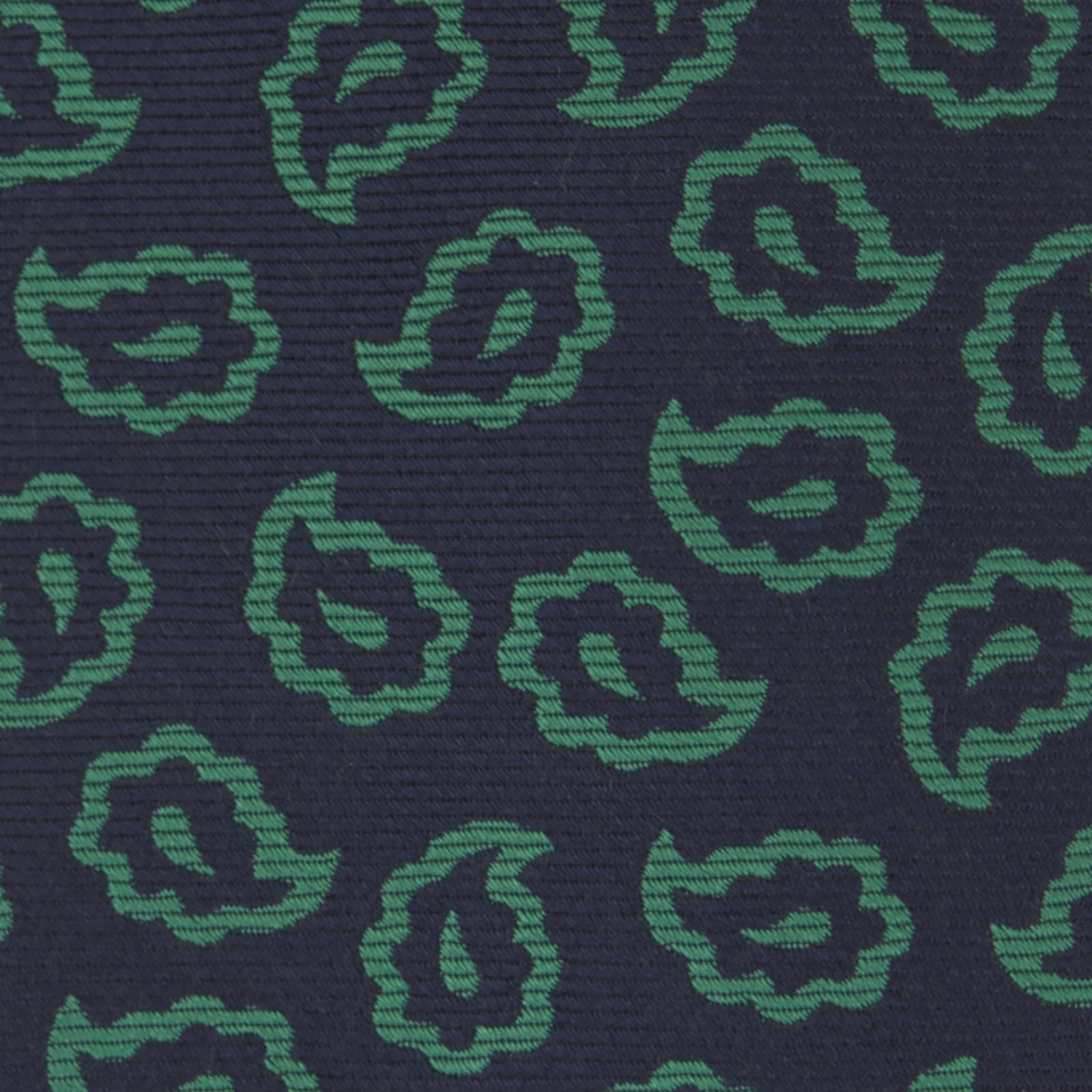View 4 of product Navy and Green Petal Paisley Silk Tie