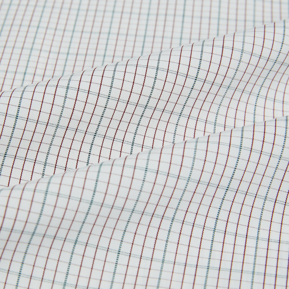 BURGUNDY AND GREEN DOUBLE GRID CHECK WESTMINSTER SHIRT