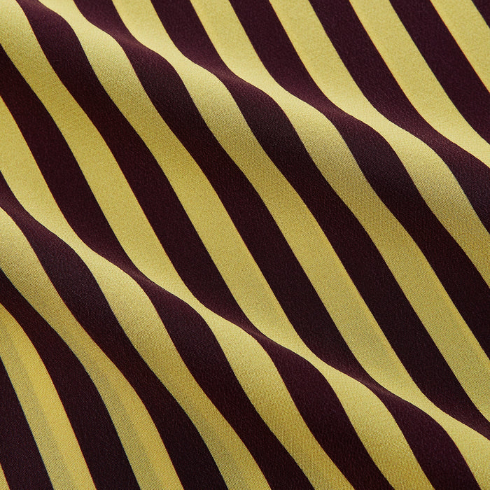 Yellow and Burgundy Candy Stripe Silk Weekend Fit Harold Shirt Image 2