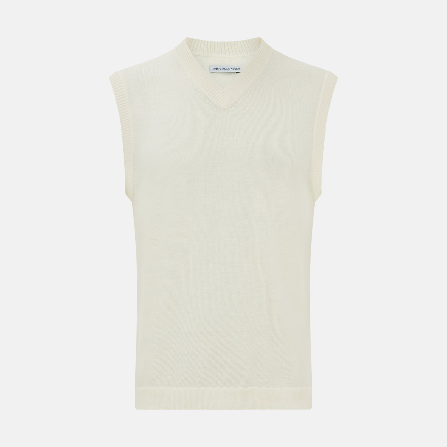 View 1 of product Ecru Fine Merino V-Neck Vest