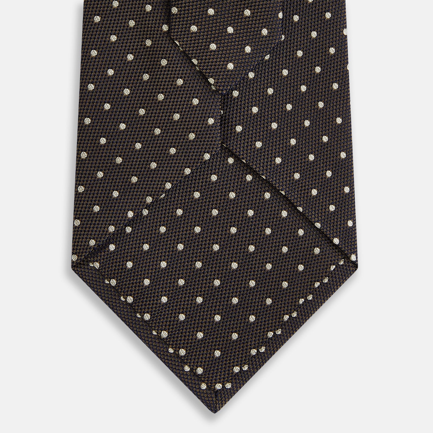 View 3 of product White and Brown Micro Dot Silk Tie