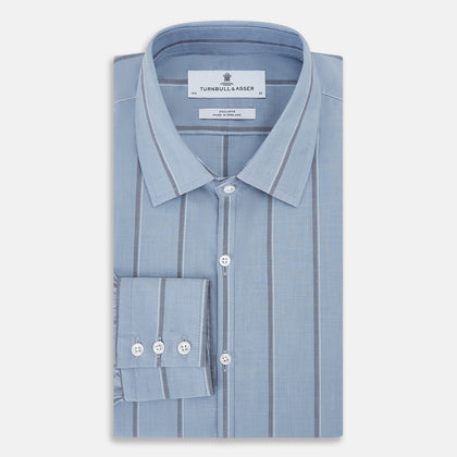 Steel Blue Track Stripe Westminster Shirt Image 4