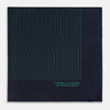 Navy and Hunter Green Stripe Silk Pocket Square