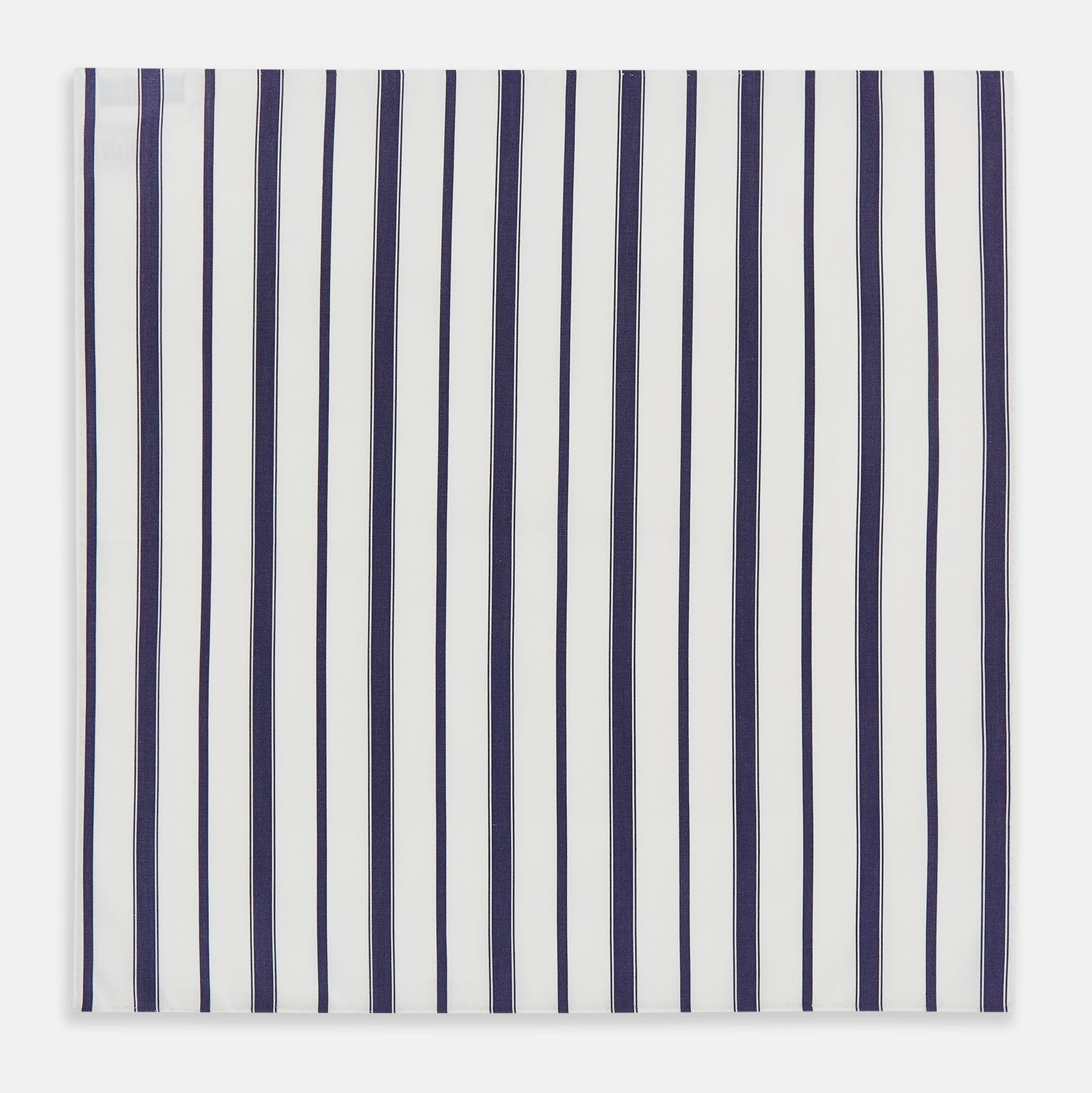 View 3 of product Navy Double Stripe Hand-Rolled Handkerchief