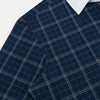 View 6 of product Indigo Windowpane Check Windsor Shirt with Contrast T&A Collar and Cuffs