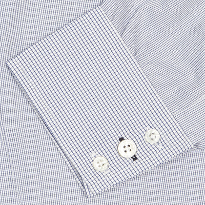 Slim Fit Blue Checked Shirt Image 5