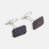 View 1 of product Navy Checkered Rectangular Enamel Cufflinks