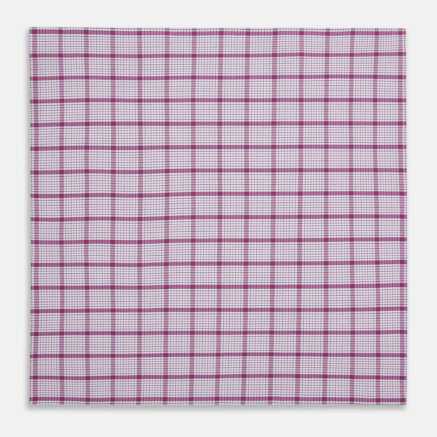 View 3 of product Hand Rolled Purple Graph Overlay Check Handkerchief