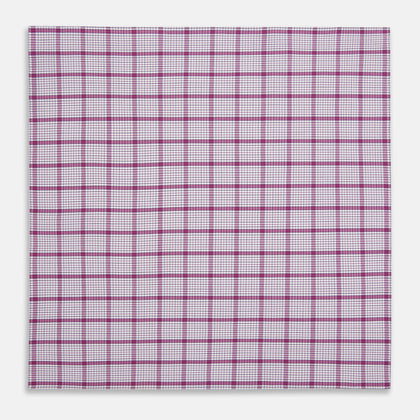 Hand Rolled Purple Graph Overlay Check Handkerchief Image 2