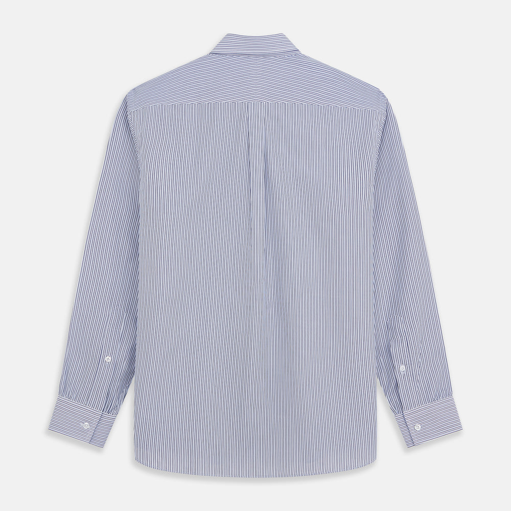 Blue Multi Stripe Cotton RE-PURPOSE Weekend Fit Finch Shirt