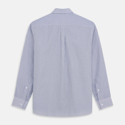 Blue Multi Stripe Cotton RE-PURPOSE Weekend Fit Finch Shirt Image 4