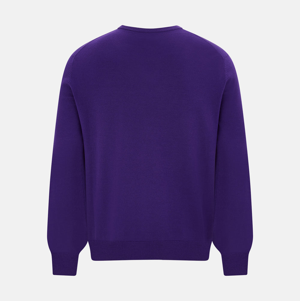 Purple Merino V-Neck Jumper