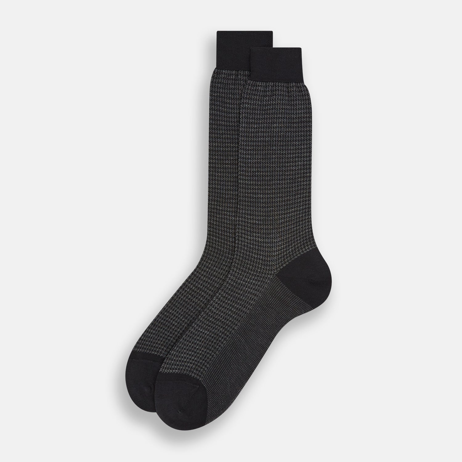 View 2 of product Charcoal Melange Houndstooth Mid-Length Socks