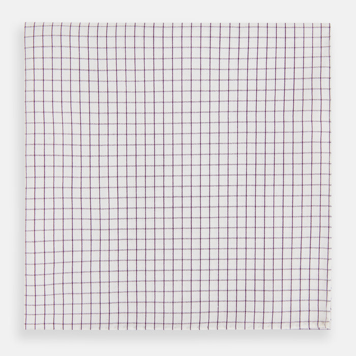 Hand Rolled Purple Graph Check Handkerchief Image 7