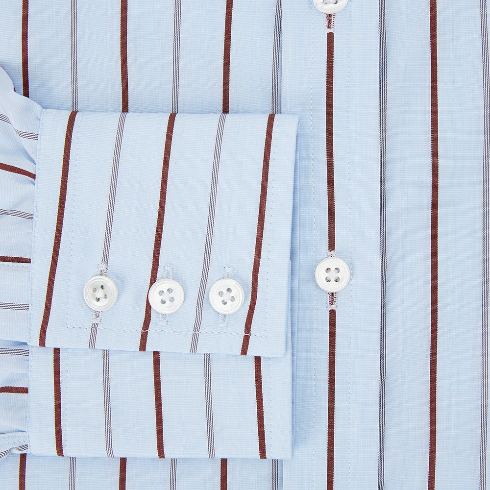 Burgundy Wide Pinstripe Mayfair Shirt