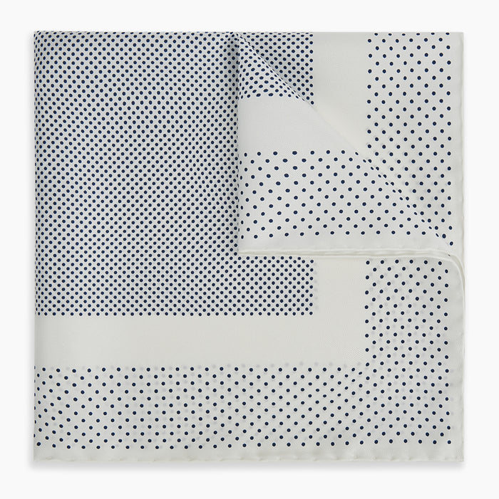 Cream Dot Silk Pocket Square Image 4