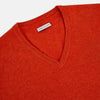 View 2 of product Red Orange Cashmere V-neck Jumper