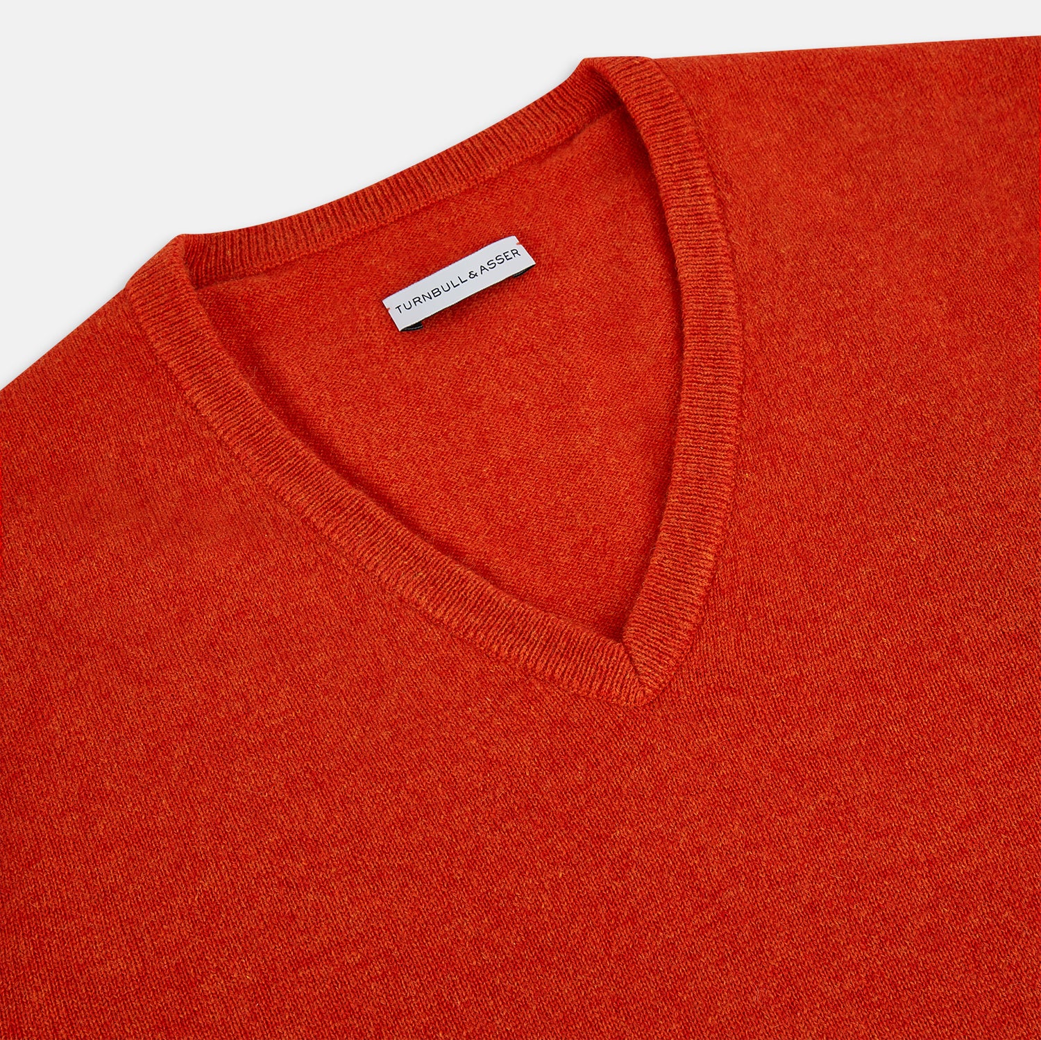 View 2 of product Red Orange Cashmere V-neck Jumper
