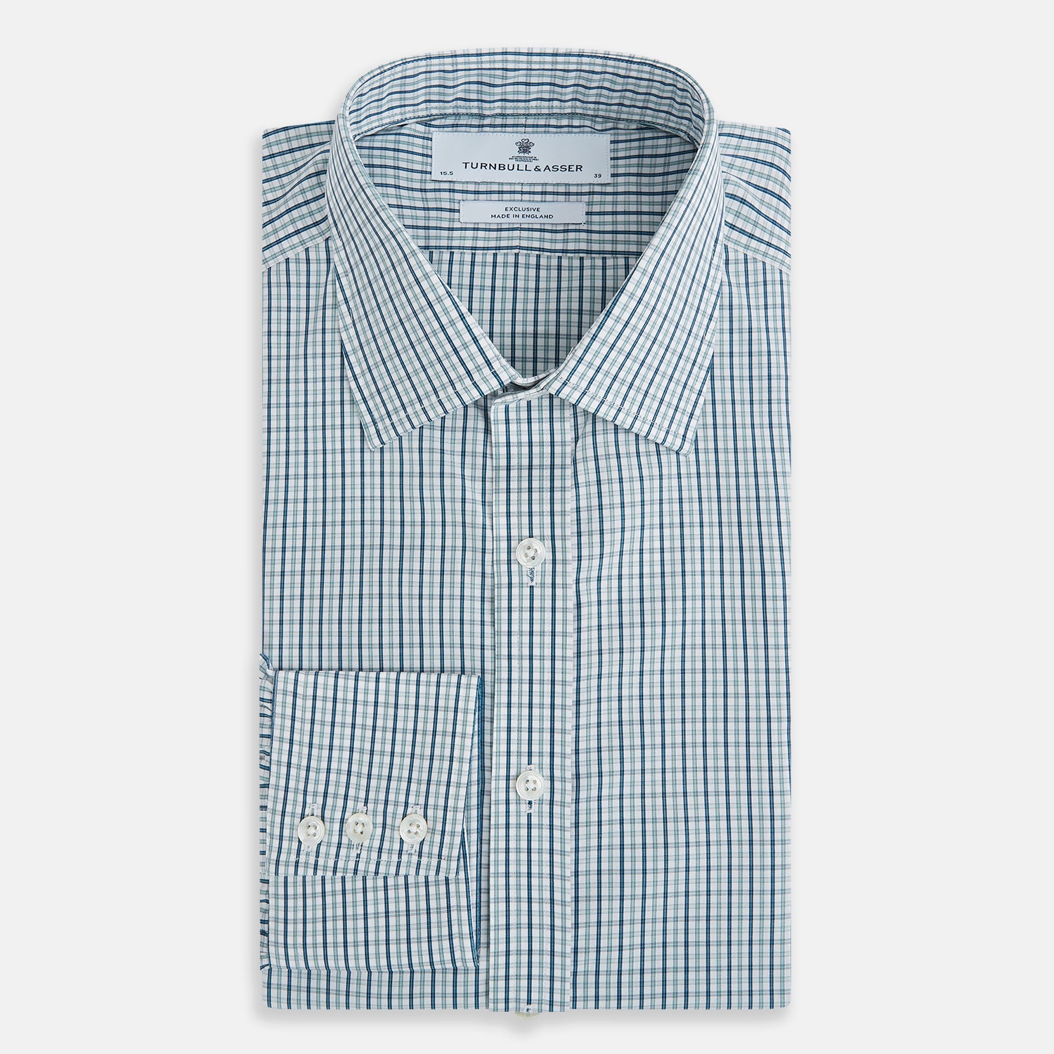 Light Petrol Micro Tattersall Check Mayfair Shirt