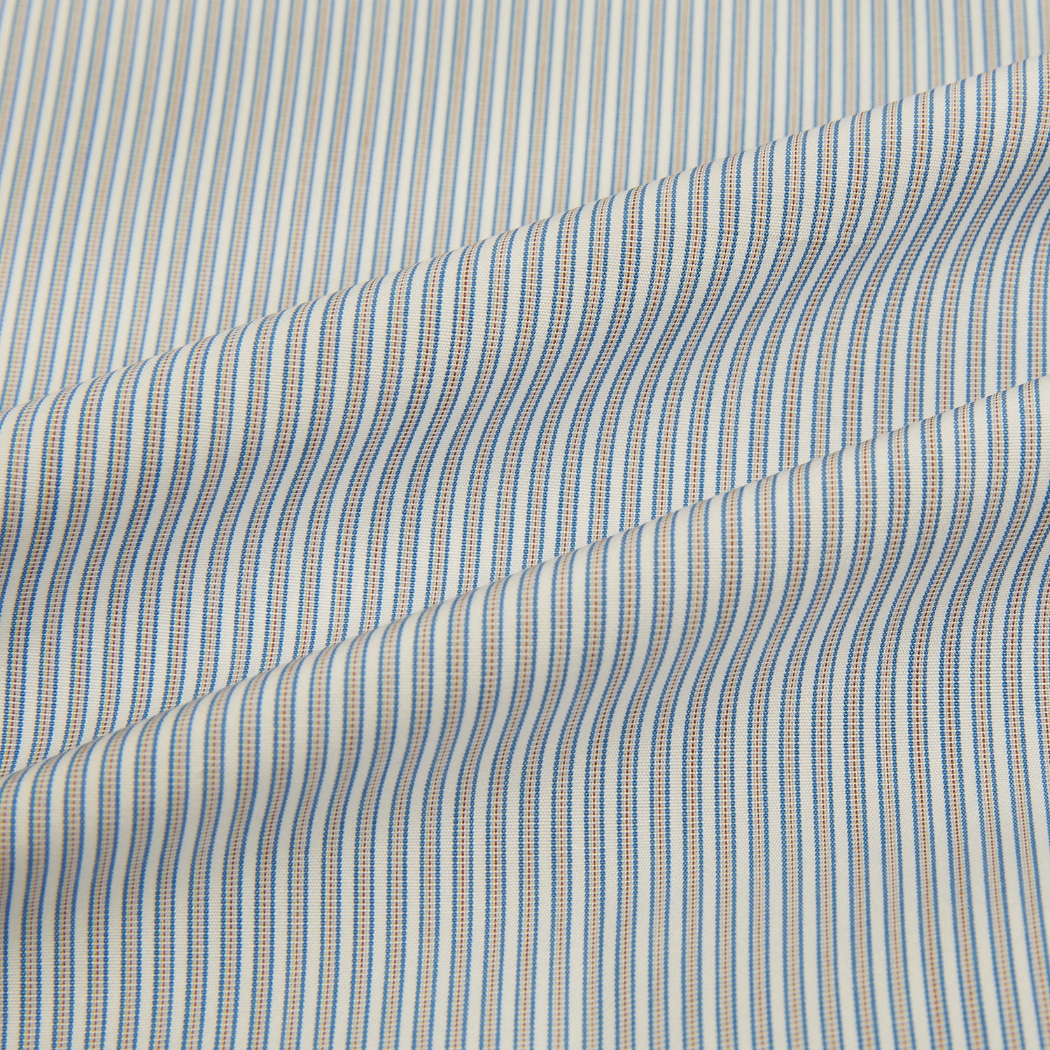 View 6 of product Blue and Brown Ticking Stripe Mayfair Shirt