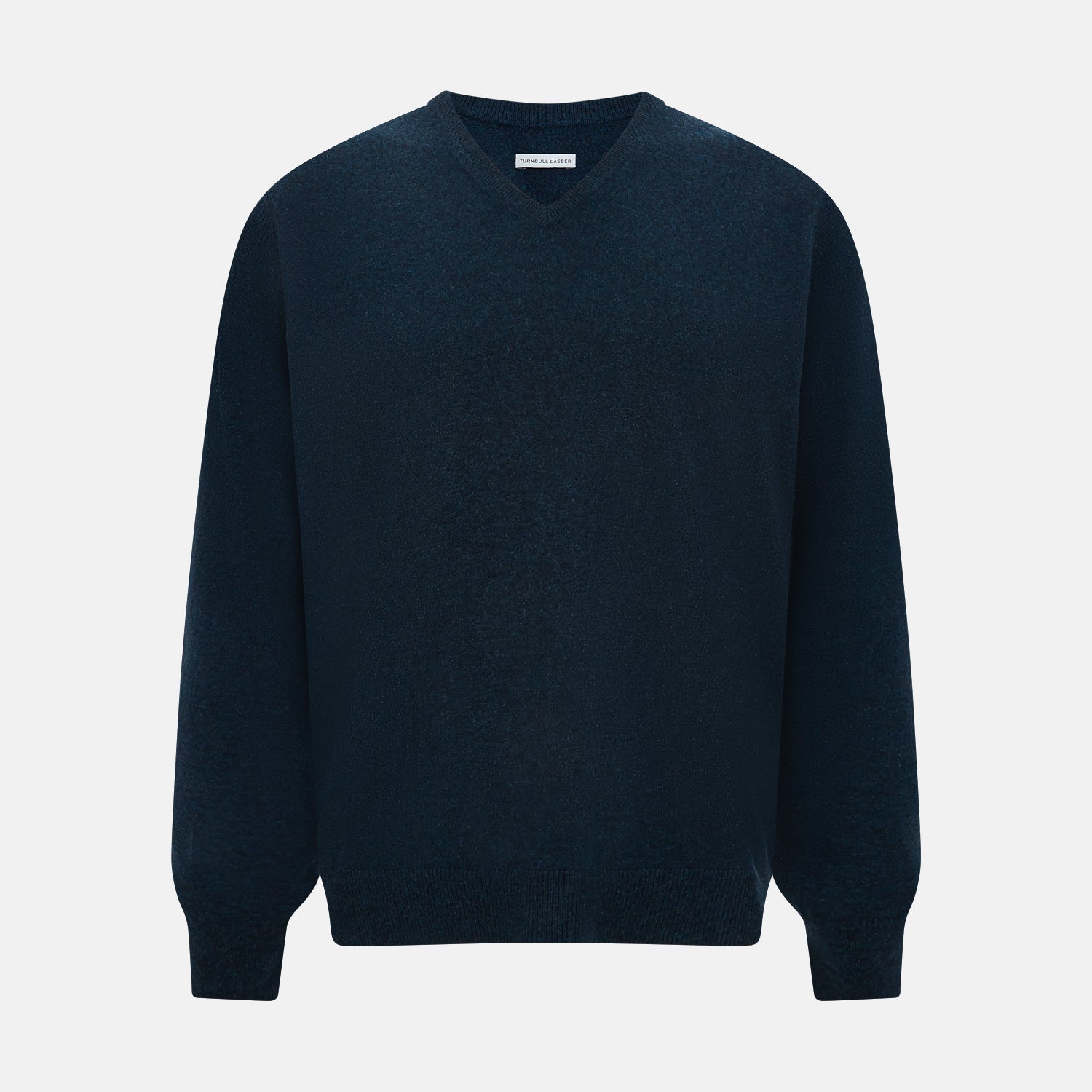 View 1 of product Dark Green Melange Cashmere V-neck Jumper