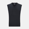 View 1 of product Dark Green Melange Cashmere V-Neck Vest