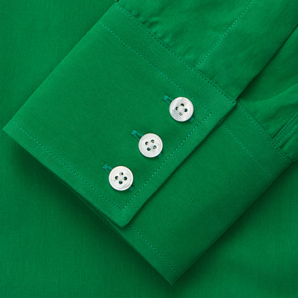 Green Sandwashed Silk Regular Fit Mayfair Shirt Image 2