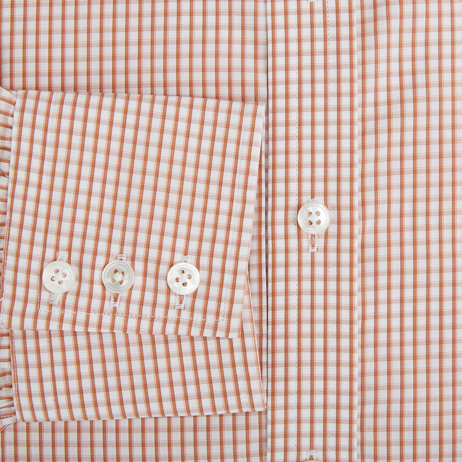 Orange Micro Shadow Check Mayfair Shirt