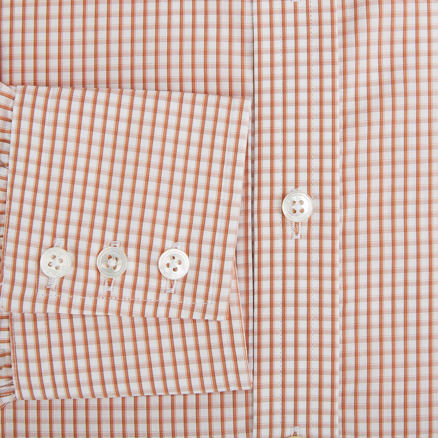 View 4 of product Orange Micro Shadow Check Mayfair Shirt