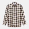 Brown Multi Check Linen Weekend Fit Hayne Shirt