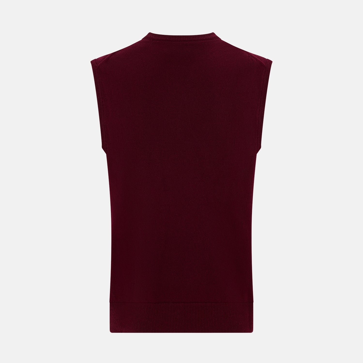 Burgundy Cashmere Round Neck Vest