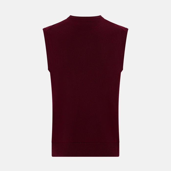 Burgundy Cashmere Round Neck Vest Image 2