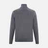 View 3 of product Slate Grey Melange Half-Zip Cashmere Jumper