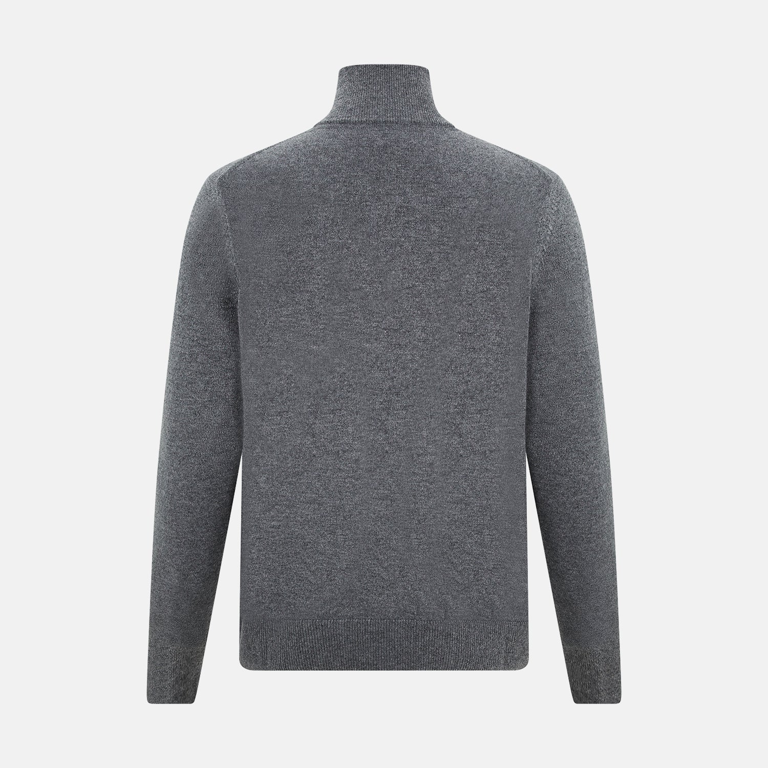 View 3 of product Slate Grey Melange Half-Zip Cashmere Jumper