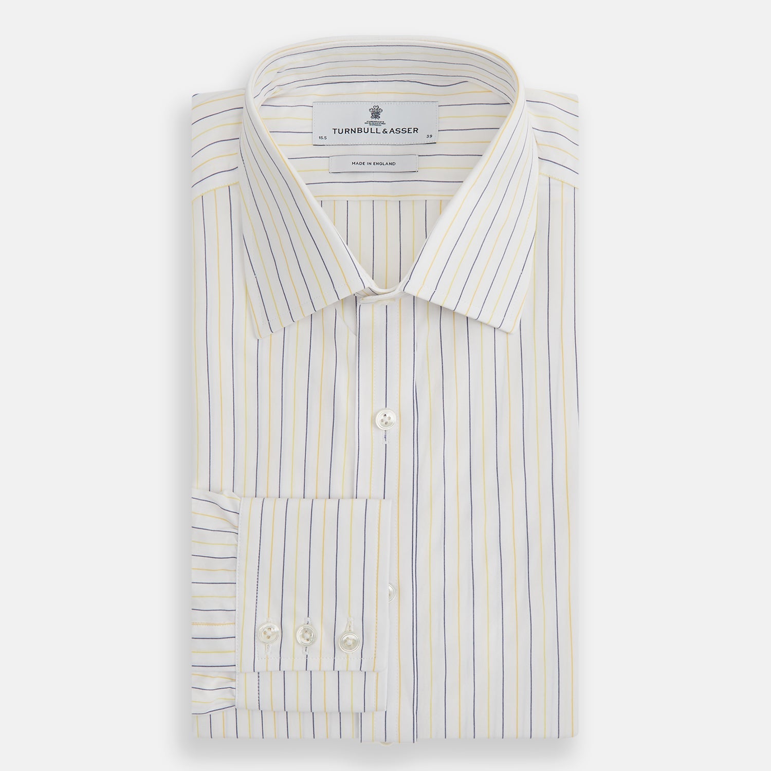 View 4 of product Yellow Double Pinstripe Mayfair Shirt