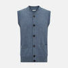 View 1 of product Blue Melange Cashmere Sleeveless Cardigan