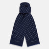 View 1 of product Navy and White Spotted Silk Scarf
